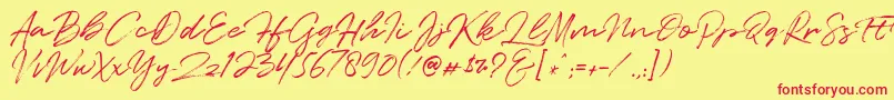 Quentin Font – Red Fonts on Yellow Background