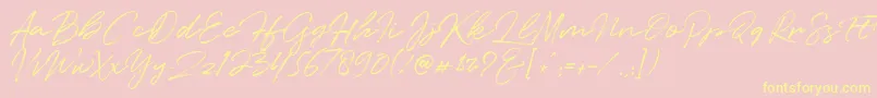 Quentin Font – Yellow Fonts on Pink Background
