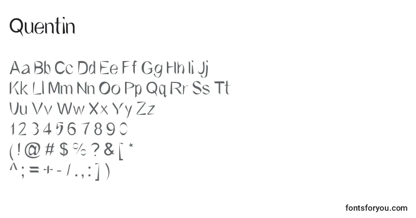 A fonte Quentin (137763) – alfabeto, números, caracteres especiais
