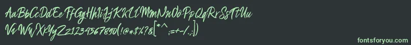 Шрифт Quentsa Demo – зелёные шрифты на чёрном фоне
