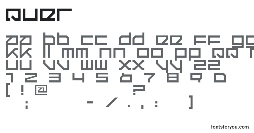 Schriftart QUER     (137766) – Alphabet, Zahlen, spezielle Symbole