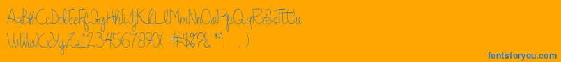 Quesky-Schriftart – Blaue Schriften auf orangefarbenem Hintergrund