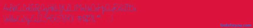 Quesky Font – Blue Fonts on Red Background