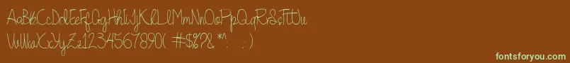Quesky Font – Green Fonts on Brown Background