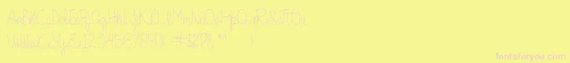 Quesky-Schriftart – Rosa Schriften auf gelbem Hintergrund