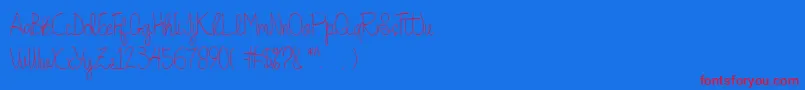 Quesky Font – Red Fonts on Blue Background