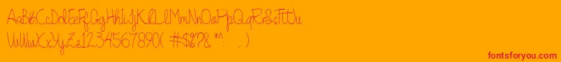Quesky Font – Red Fonts on Orange Background
