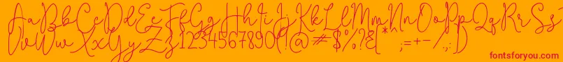 QuestaWhitte Font – Red Fonts on Orange Background