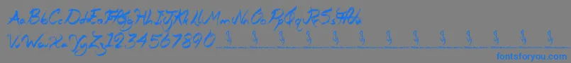 Questionary-Schriftart – Blaue Schriften auf grauem Hintergrund