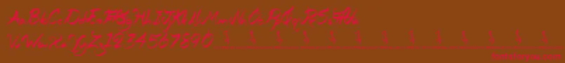 Questionary Font – Red Fonts on Brown Background