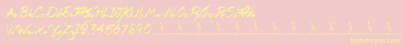 Questionary-Schriftart – Gelbe Schriften auf rosa Hintergrund