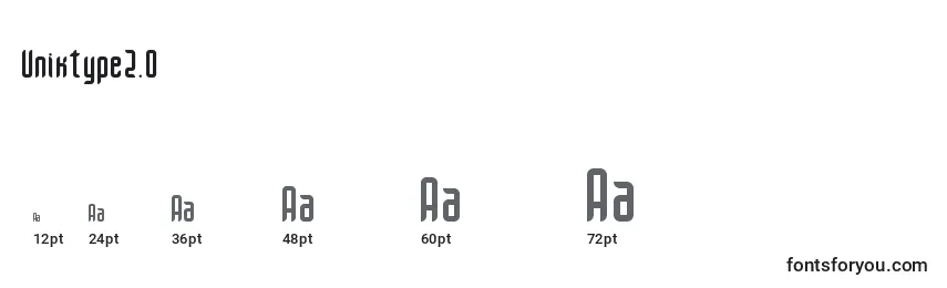 Uniktype2.0 Font Sizes
