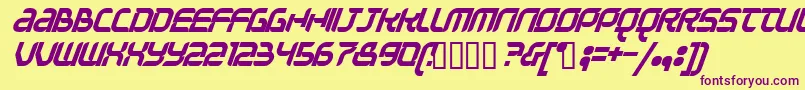 QUESTIONOFTIME Font – Purple Fonts on Yellow Background