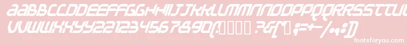 QUESTIONOFTIME-Schriftart – Weiße Schriften auf rosa Hintergrund