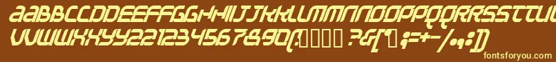 Шрифт QUESTIONOFTIME – жёлтые шрифты на коричневом фоне
