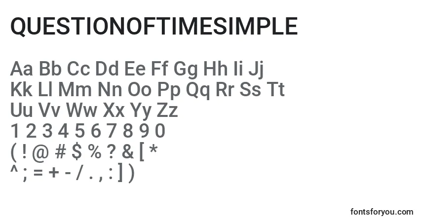 Schriftart QUESTIONOFTIMESIMPLE (137771) – Alphabet, Zahlen, spezielle Symbole