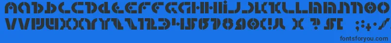questlok Font – Black Fonts on Blue Background