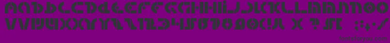 questlok-Schriftart – Schwarze Schriften auf violettem Hintergrund