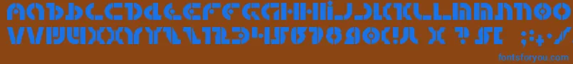 questlok Font – Blue Fonts on Brown Background