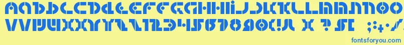 questlok Font – Blue Fonts on Yellow Background