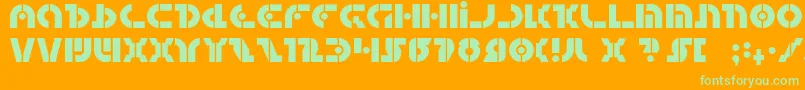 questlok Font – Green Fonts on Orange Background