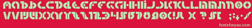 Fonte questlok – fontes verdes em um fundo vermelho