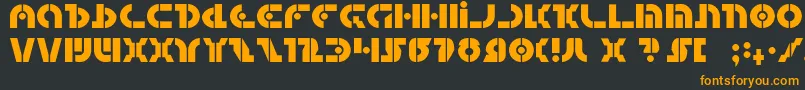 フォントquestlok – 黒い背景にオレンジの文字