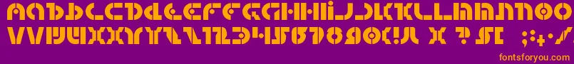 フォントquestlok – 紫色の背景にオレンジのフォント