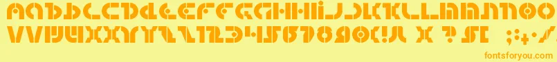questlok Font – Orange Fonts on Yellow Background