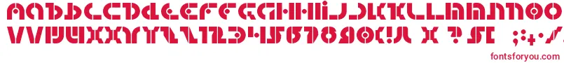 フォントquestlok – 白い背景に赤い文字