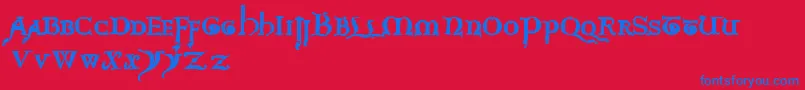 questra extra st Font – Blue Fonts on Red Background