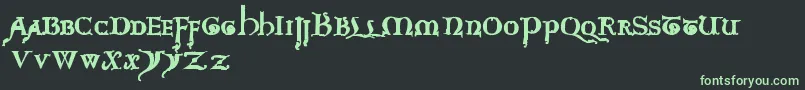 questra extra st-fontti – vihreät fontit mustalla taustalla