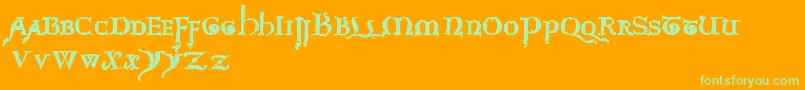 questra extra st Font – Green Fonts on Orange Background