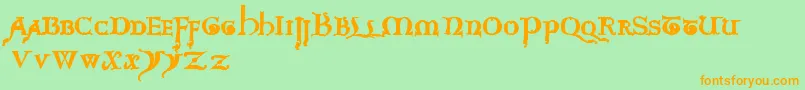 questra extra st Font – Orange Fonts on Green Background