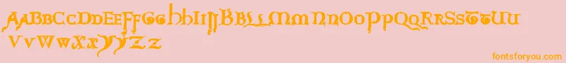 questra extra st Font – Orange Fonts on Pink Background