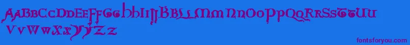 questra extra st Font – Purple Fonts on Blue Background