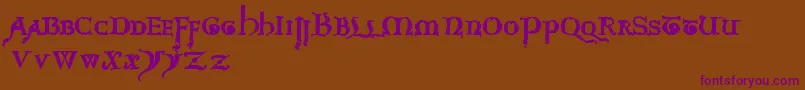 questra extra st Font – Purple Fonts on Brown Background