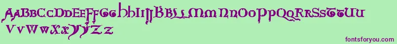 questra extra st Font – Purple Fonts on Green Background