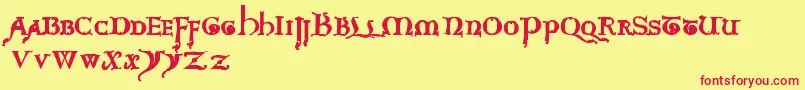 questra extra st Font – Red Fonts on Yellow Background