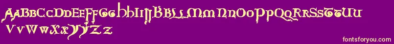 questra extra st Font – Yellow Fonts on Purple Background