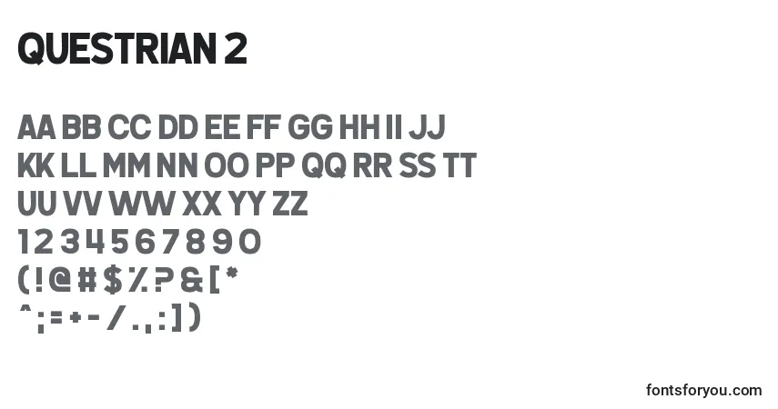 Schriftart Questrian 2 – Alphabet, Zahlen, spezielle Symbole