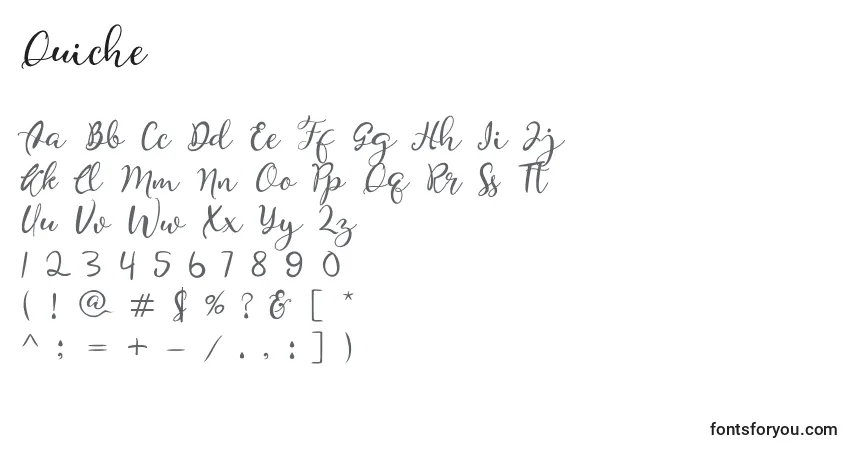 Fuente Quiche - alfabeto, números, caracteres especiales