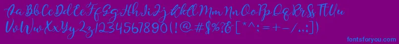 Quiche Font – Blue Fonts on Purple Background