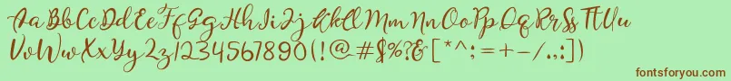 Quiche Font – Brown Fonts on Green Background