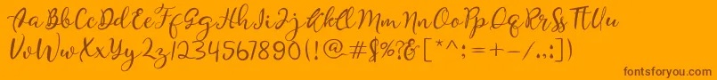 Quiche Font – Brown Fonts on Orange Background