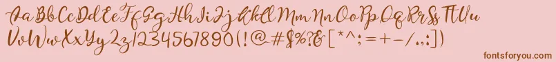 Quiche Font – Brown Fonts on Pink Background