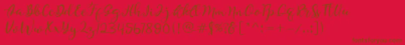 Quiche Font – Brown Fonts on Red Background