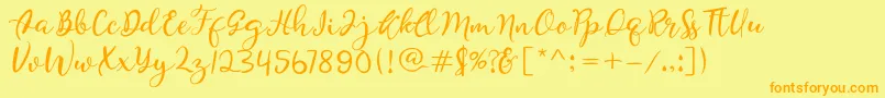 Quiche Font – Orange Fonts on Yellow Background