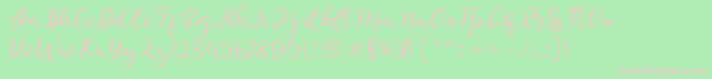 Quiche Font – Pink Fonts on Green Background