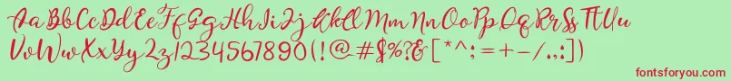 Quiche Font – Red Fonts on Green Background